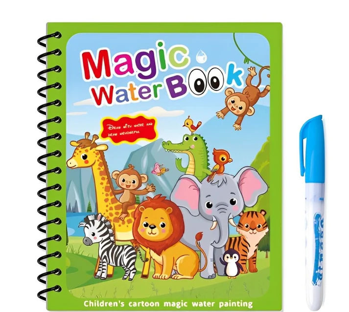 Montessori Water Drawing & Coloring Book + FREE PUZZLE TOY