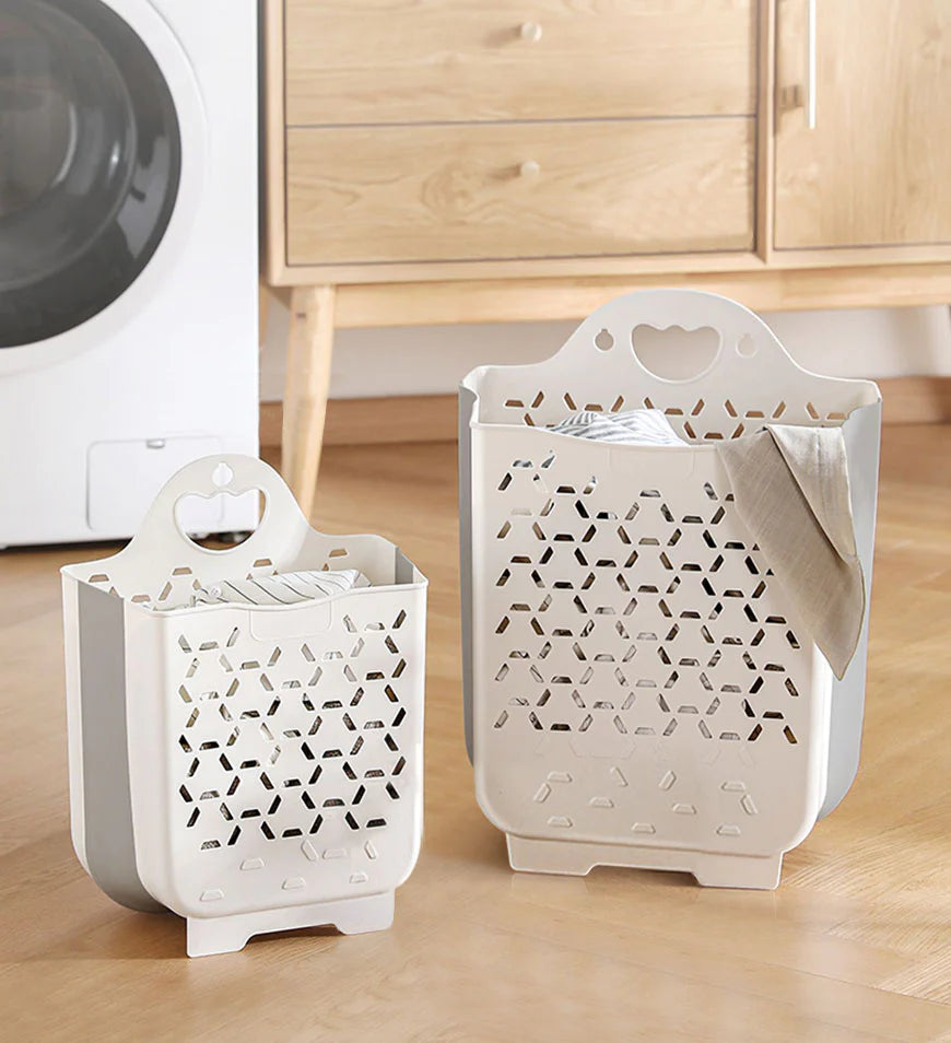 Collapsible Hanging Laundry Basket with Carry Handle
