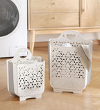 Collapsible Hanging Laundry Basket with Carry Handle
