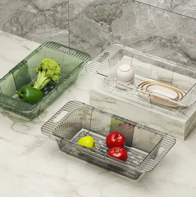 Retractable Vegetable Drainer Rack for Kitchen