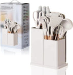 19Pcs Kitchen Utensils With Knife Set ( White color )