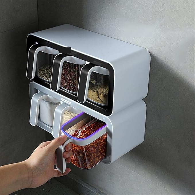 Wall Mounted Spice Rack Set