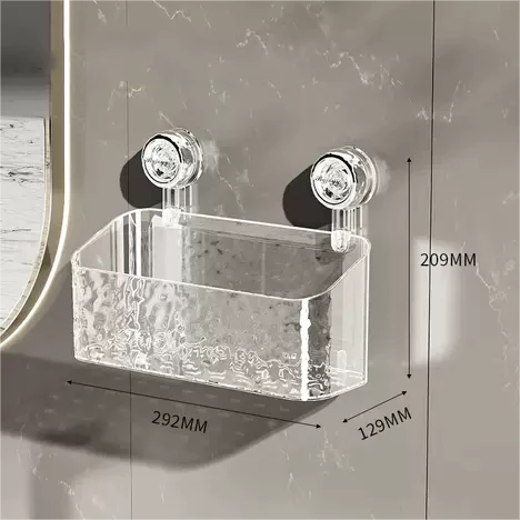 CLEARANCE SALE - No-Drill Clear Wall Caddy: Suction Cup Storage Innovation