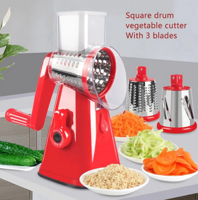kitchen Artifact - 3 in 1 Rotary Grater Vegetable Slicer ( Mixed color )