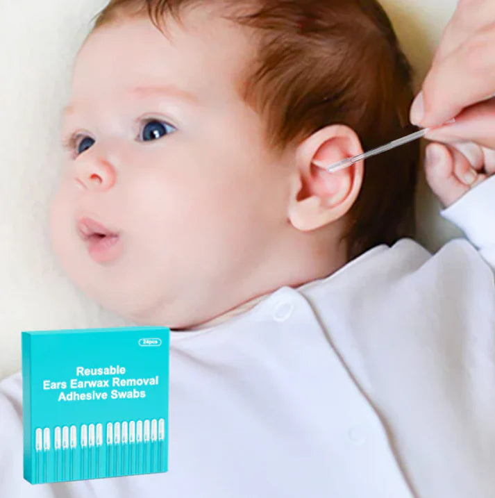 Reusable Earwax Removal Adhesive Swabs 24pcs Pack