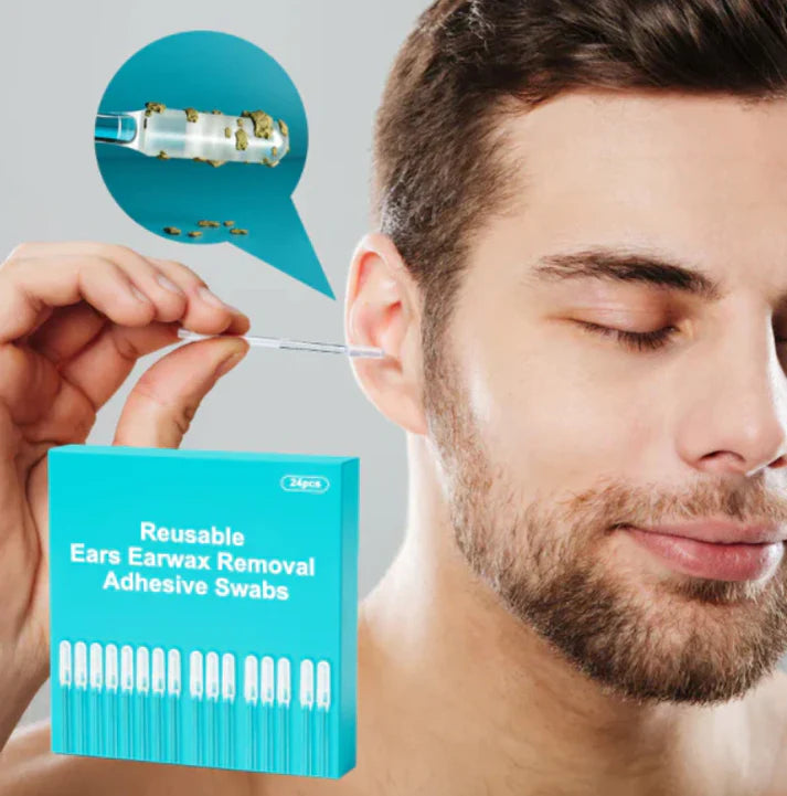 Reusable Earwax Removal Adhesive Swabs 24pcs Pack