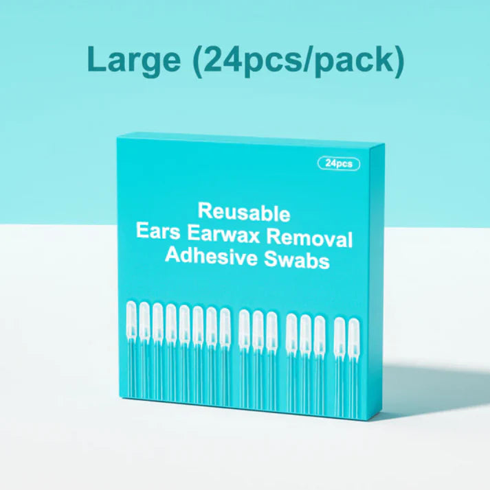Reusable Earwax Removal Adhesive Swabs 24pcs Pack