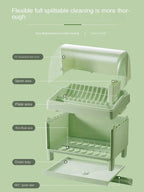 Tableware Storage Box Put Dishes Rack With Lid Drain