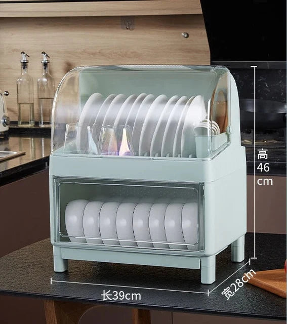 Tableware Storage Box Put Dishes Rack With Lid Drain