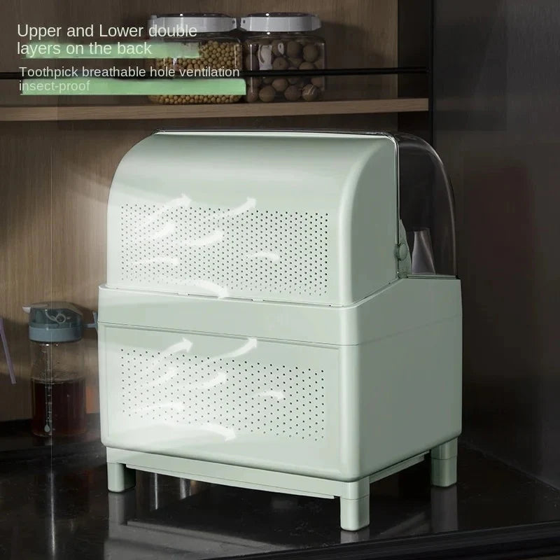 Tableware Storage Box Put Dishes Rack With Lid Drain