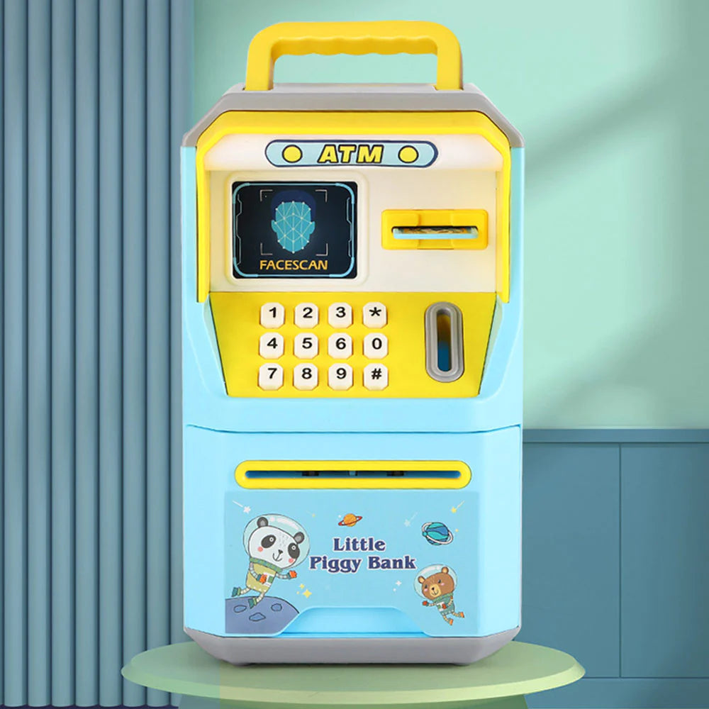 Mini ATM Piggy Bank ( Blue & Yellow )