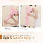 Large Hair Towel with Secure Band For Women (PINK)