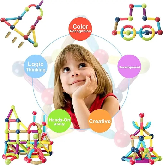 Kids Magnetic Stick Toy Balls Building Blocks