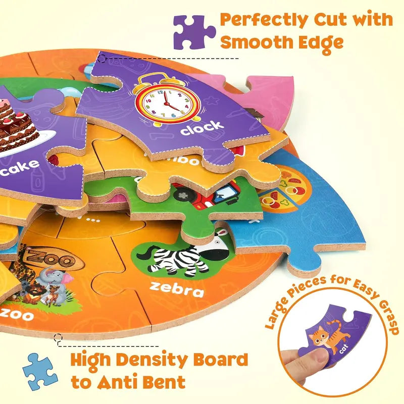 Wooden Number and Alphabet Puzzles for kids