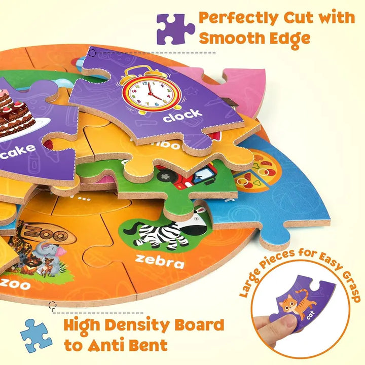 Wooden Number and Alphabet Puzzles for kids