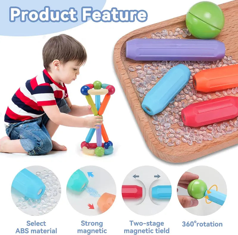 Kids Magnetic Stick Toy Balls Building Blocks