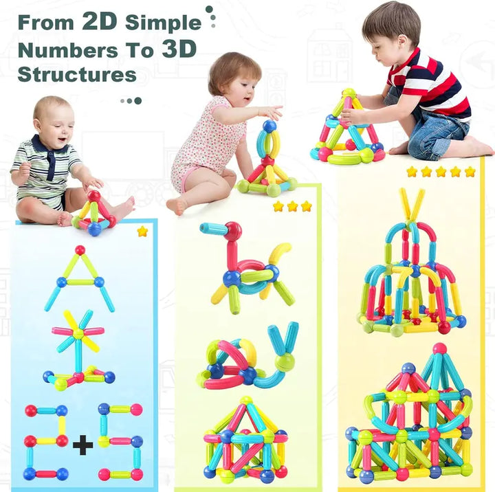 Kids Magnetic Stick Toy Balls Building Blocks