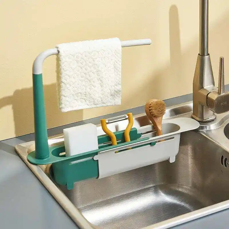 telescopic sink storage rack