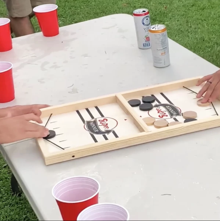 wooden sling hockey board game