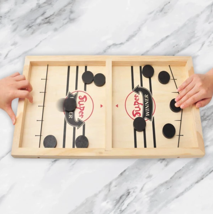 wooden table hockey game